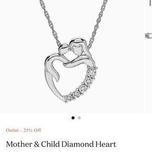 Silver Mother & Child Heart Pendant
